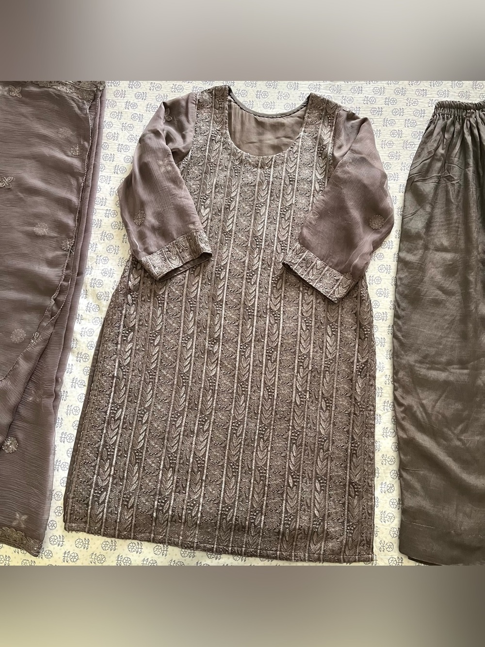Shiny Sequin Embellished Shalwar Kameez - Picture 8 of 13
